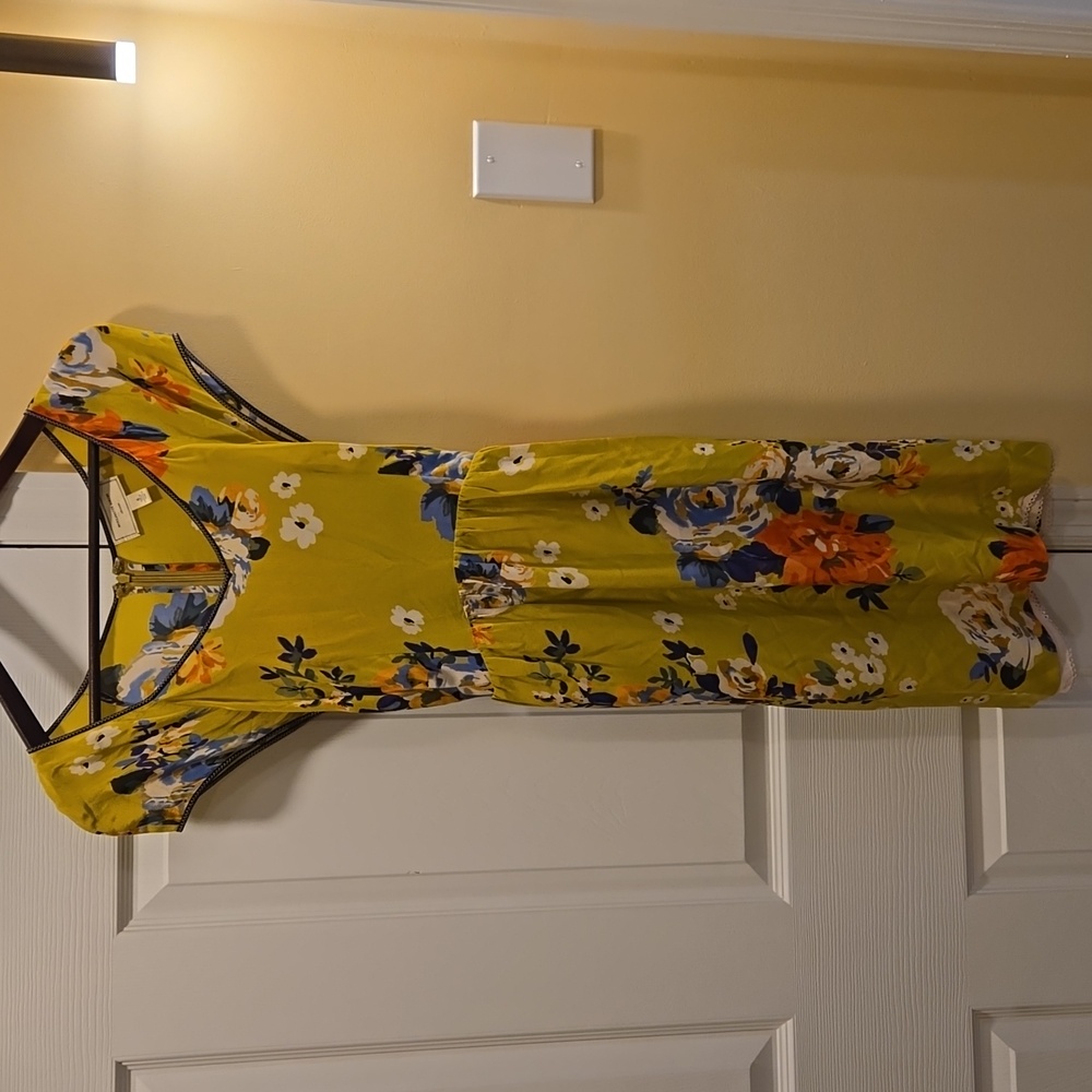 Anthropologie Yellow Floral Dress